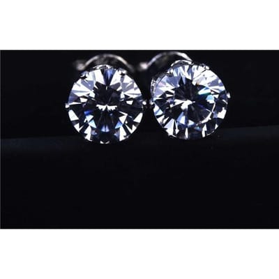 Boucles d'oreilles Hoyon Importées Couronne de Diamants Mosang Platine Zircon en Forme de Cœur Boucle d'Oreille Argent S925 Bijoux pour Femme gray