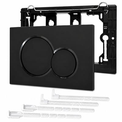 Bedieningsplaat - Dual Flush Drukplaat - Geschikt voor UP300/UP320- Jet Black Gloss - Hoogwaardig Kunststof - Eenvoudige Montage