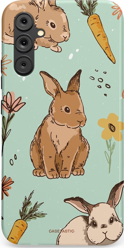 Casetastic Hoesje Geschikt voor Samsung A34 (5G) - Stijlvolle Beschermende Duo-layer Case - Hop hop flapoortje