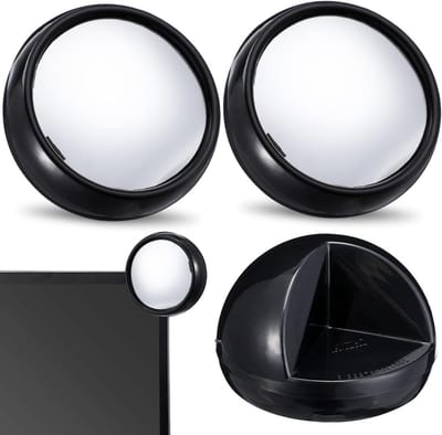 3 Stuks Mini Achteruitkijkspiegel voor Laptop en Bureau - Hoogwaardige Monitor Spiegel voor Thuis en Kantoor, Compact en Handig