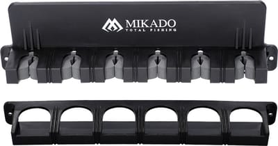 Mikado Vertical Hengelsteun – Zwart – Wandhouder voor 6 Hengels – Compact & Beschermend
