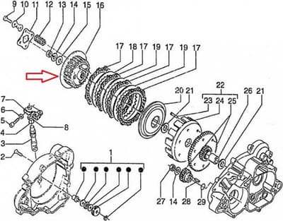originele koppelingsmoer voor motor gilera 50 gsm 2000 9420245 nieuw