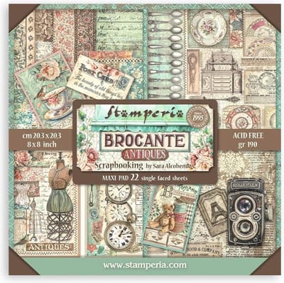 Stamperia - Brocante Antiques 8x8 Inch Paper Pack (Single Face) (SBBSXB02)