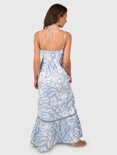 Brunotti - Siena-Floral Swirl Dames Jurk - Zomerjurk - Bluebell - XXL
