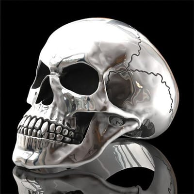 Hiphop heren bikerringen Ghost Head Skull Ringen voor mannen Gothic Punk Metal Rock Biker Sieraden Accessoires 12 white
