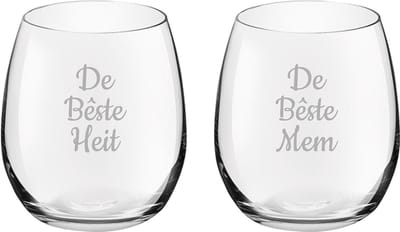 Gegraveerde Drinkglas 39cl De Bêste Mem-De Bêste Heit