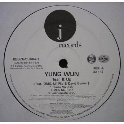 12-inch Plaat YUNG WUN - Tear It Up 82876594841 J Records 2004 VS Rap & Hip-Hop/R&B Gebruikt gray