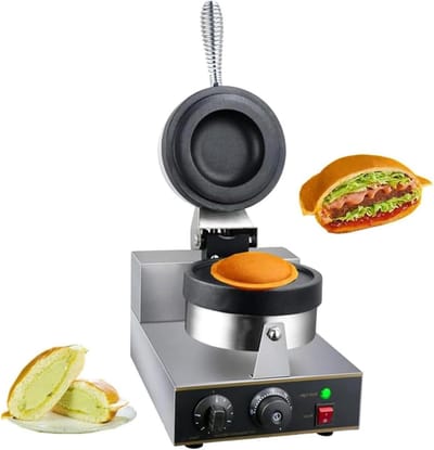 Elektrische Wafelmaker - Panini Pers - Hamburger Bakken - Antiaanbak Gietijzer - 7 Kilogram - Zilver