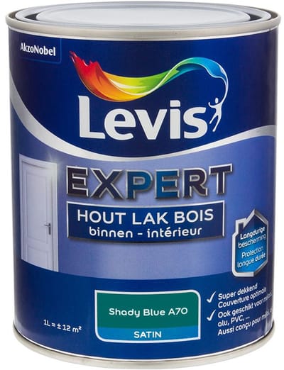 Levis - Expert Hout Lak Binnen Satin Mix - Shady Blue A70 - Mengverf - 1 L