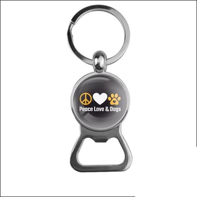 Bieropener Glas - Peace Love & Dogs
