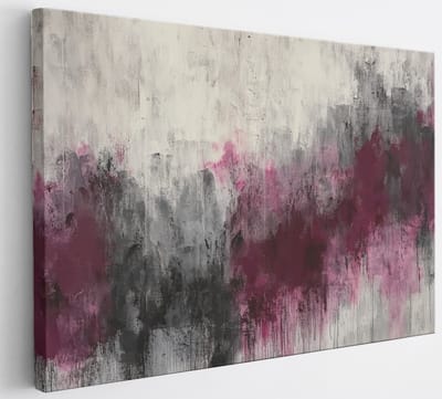Saammp Canvas Schilderij - Paars zwart minimalistisch - Abstract kunstwerk - 30x20 - Foto op canvas - Wanddecoratie - Muurdecoratie Woonkamer - Slaapkamer decoratie - Canvas Print