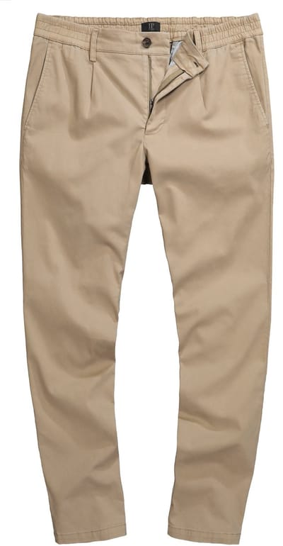 JP 1880 - Heren - Chino FLEXNAMIC® elastische band plooien moderne straight-Fit - Beige - Maat 70