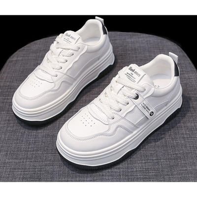Petites Chaussures Blanches Polyvalentes à Semelles Épaisses pour Enfants Printemps et Automne Nouvelles Ins Tendance Chaussures Panda Noires et Blanches Chaussures de Planche Sport et Loisirs 40 noir