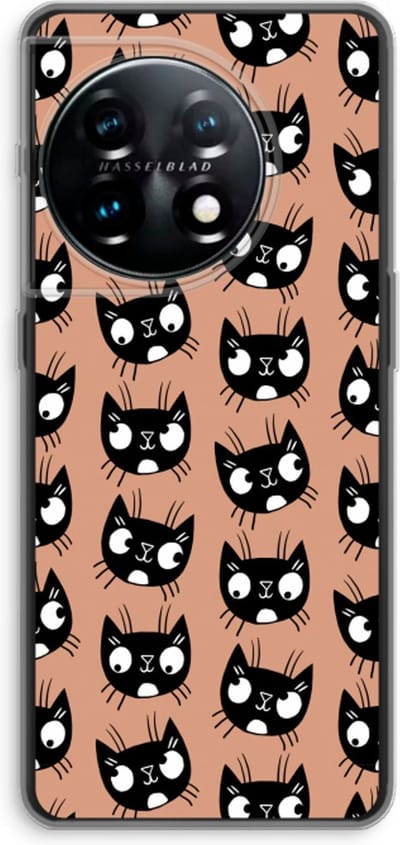 Case Company® - Hoesje geschikt voor OnePlus 11 hoesje - Kat - Soft Cover Telefoonhoesje - Bescherming aan alle Kanten en Schermrand
