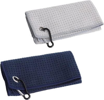 Set van 2 Microvezel Golfhanddoeken, 30 x 30 cm, Super Absorberend en Compact, Ideaal als Golfaccessoire, Perfect voor Golfer Cadeaus en Onderhoud