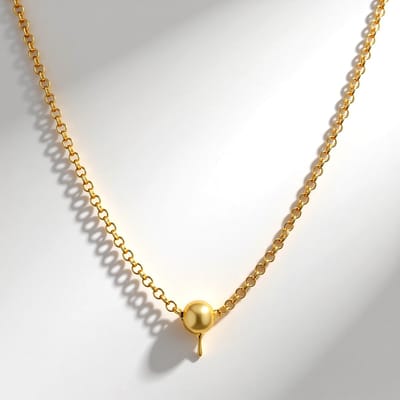 Cavill - Zilveren Ketting 925 Sterling Zilver Verguld - Verstelbare Minimalistische Dames Ketting met Ronde Hanger - Elegant & Licht - 38-45.5 cm