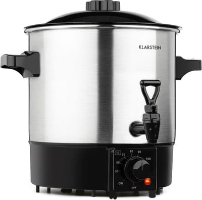 Klarstein Biggie Eco Inmaakketel & drankendispenser, 1000W, 30-100 °C, 9 liter nuttig volume, Aftapkraan, Controlelampje, inclusief inlegrooster