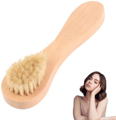 SPHProducts - Facial Brush - Houten Handvat - Ergonomisch Design - Zachte Scrub voor Gevoelige Huid - Effectieve Reiniging - Voor Droge Huid