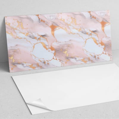 Coloray Wandpanelen Zelfklevend - Marmerpatroon met accenten PVC Wandpaneel - 100 cm x 50 cm - Beige Wandbekleding Zelfklevend - 1 stuk - Texturen Wandpanelen Zelfklevend - Keuken Wandpanelen - Wandpanelen Badkamer