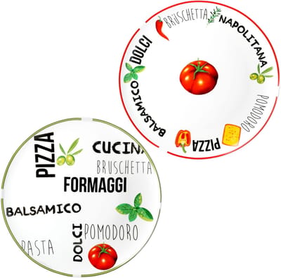 MamboCat Set van 2 pizzaborden tomaat Ø 31cm - 1x groen & 1x rood