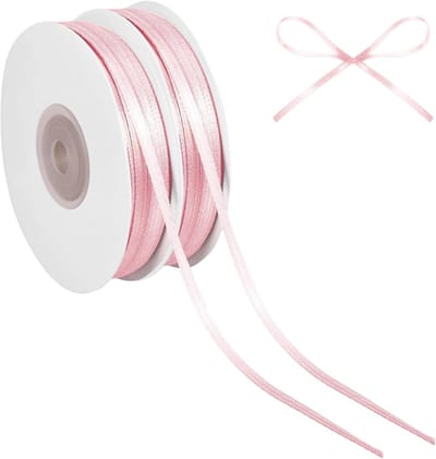 Satin Ribbons in Roze - 91m x 3mm Cadeautape, Decoratieve Strik voor Bruiloften, Verjaardagen en Kerstversiering