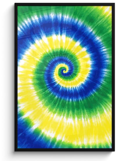 Poster in lijst - Fotolijst 80x120 cm - Posters - Spiraal - Groen - Draaiend - Posterlijst zwart - Decoratie - Wanddecoratie woonkamer - Muurdecoratie slaapkamer