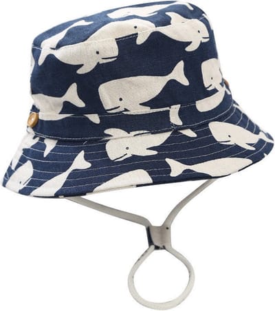 Zonnehoedje Vissershoedje - blauw walvis - baby dreumes (4-15 maanden) - Maat 48