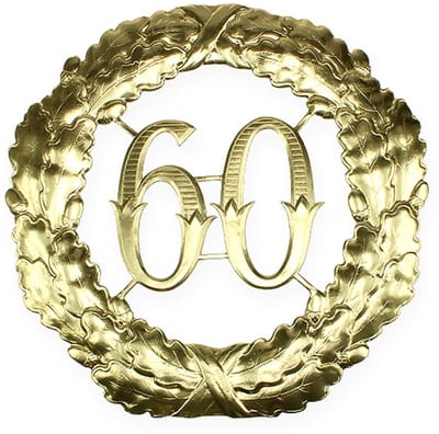 Jubileumnummer 60 in goud Ø40cm
