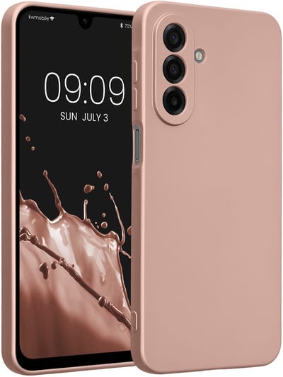 kwmobile metallic telefoonhoesje van TPU - geschikt voor Samsung Galaxy A17 4G / 5G - Flexible case voor smartphone - In metallic roségoud