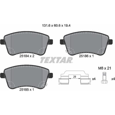 Remblokset TEXTAR 2518401, voor