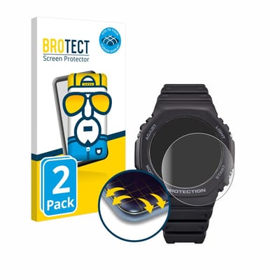 BROTECT - Screenprotector voor Casio G-Shock GA-B2100 - Folie Beschermfolie transparant volledig dekking - 2 Stuks