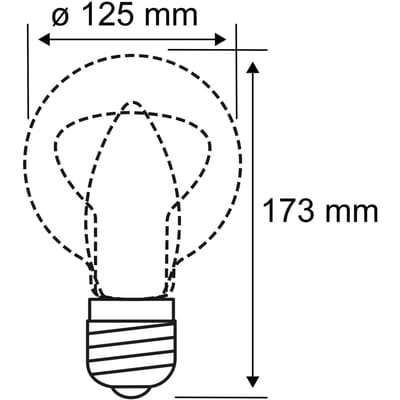 Filament 230 V LED Globe G125 E27 1055lm 9W 2700K dimbaar Opaal