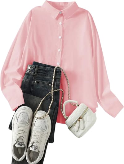 Livano Linnen Blouse Dames - T-Shirt - Polo - Overhemd - Shirt - Zomer - Ibiza Stijl - Roze - Maat S