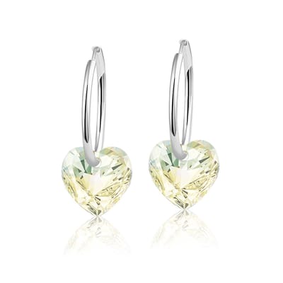 Montebello Oorbellen Claire HZ46 - Swarovski Hart - 925 Zilver Gerhod.- Ø10mm - 20mm