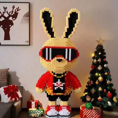 Kawaii 3D DIY Raton Laveur Lapin Blocs de Construction Jouet Ours Musical Marron Groupe Fête Figurine Modèle Animal Amusant Assemblage Cadeau d'Anniversaire