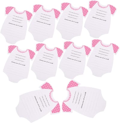 Gender Reveal Kaarten - Babyshower Spel Voorspellingskaarten - Feestactiviteit Organiseren - Creatief Cartoonontwerp - 15.6 x 12.7 cm - Meerdere Kleuren