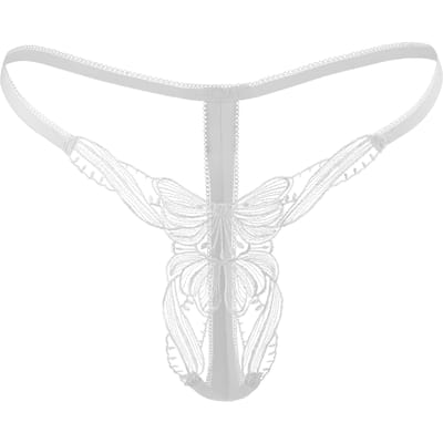 Luxe vlinder string met open kruis - wit