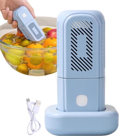 Fruit Wasser - Groente Reiniger - Hygiënisch Eten - Draadloze Zuivering - 11x11x11 cm - Blauw