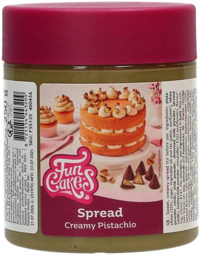FunCakes Spread - Creamy Pistacio 35% - 250g - Topping of Vulling voor Taarten, Cakes en Cupcakes
