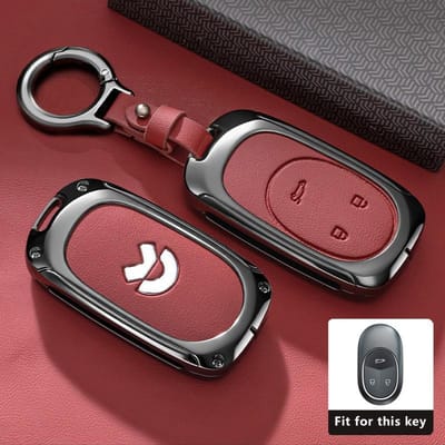 Voor Wei Lai Nio Et5 Et7 Es6 Es7 Es8 Ec6 Ec7 Es8 Autosleutelhoes Afstandsbediening Cover Shell Sleutelhanger Ringhouder Fob Interieur Accessoires for NIO brown