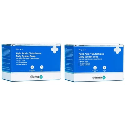Le Savon Syndet Quotidien The Derma Co Acide Kojique + Glutathion avec L-Glutathion & Alpha Arbutine | Réduit les Taches Brunes, la Pigmentation & les Imperfections | Éclaircit blue