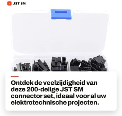Dailygoods - JST SM Connector Set - 200-delig assortiment - Male en Female crimp terminal - 2,54mm aansluiting - connectoren voor electronica - geschi...