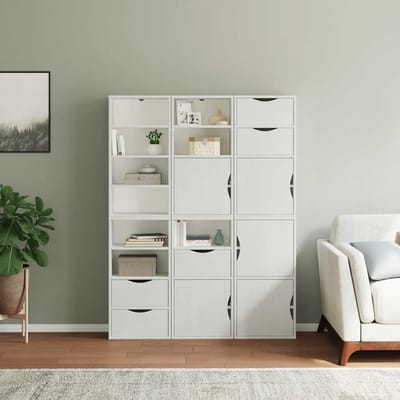 vidaXL - Bijzetkasten - 6 - st - ODDA - 40x24x79 - cm - massief - grenenhout - wit - wit