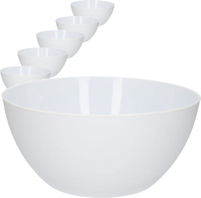 PlasticForte Schalen/schaaltjes wit - 750 ml - 12x - Ontbijt/dessert/snacks/sauzen serveren - kunststof