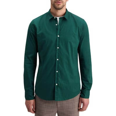 Scotch & Soda Essential Poplin Solid Cypress Green Taglia: S | Camicie Casual Outlet | Uomo | Verde