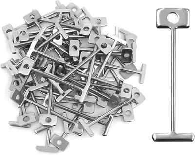100 Stuks T-Pins Vervangnaalden 1.5mm Herbruikbare Stalen Pins voor Tegels en Vloeren Niveau Systeem