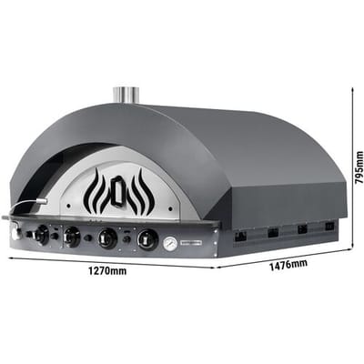 GGM Gastro Gas Pizzaofen - 9x 25cm - Manuell - Anthrazit Grijs