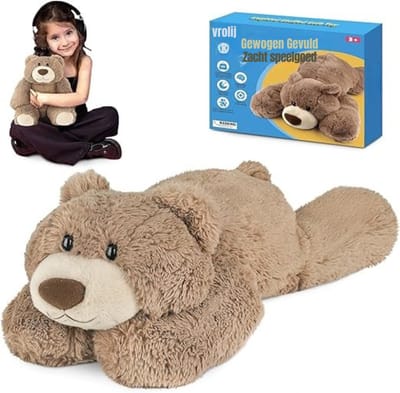 DEXO® Verzwaringsknuffel - Verzwaarde Knuffel - Verzwaringsknuffel Volwassenen - Bruin - 34cm x 24cm x 8cm