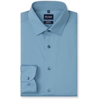 OLYMP Luxor 24/Seven Overhemd, Modern Fit, New Kent, Ozonblauw