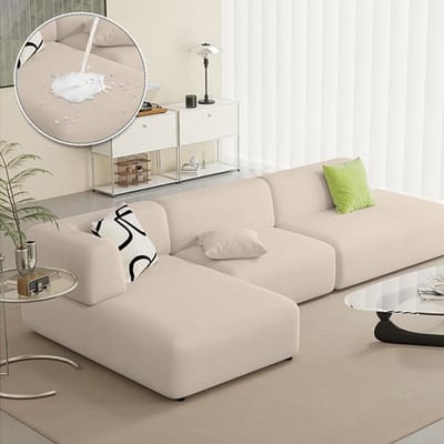 Housse de canapé imperméable, couleur unie, élastique, pour salon, décoration de la maison, fauteuil de canapé en forme de L, 1/2/3/4 places 2 Seater 145-185cm au large de blanche
